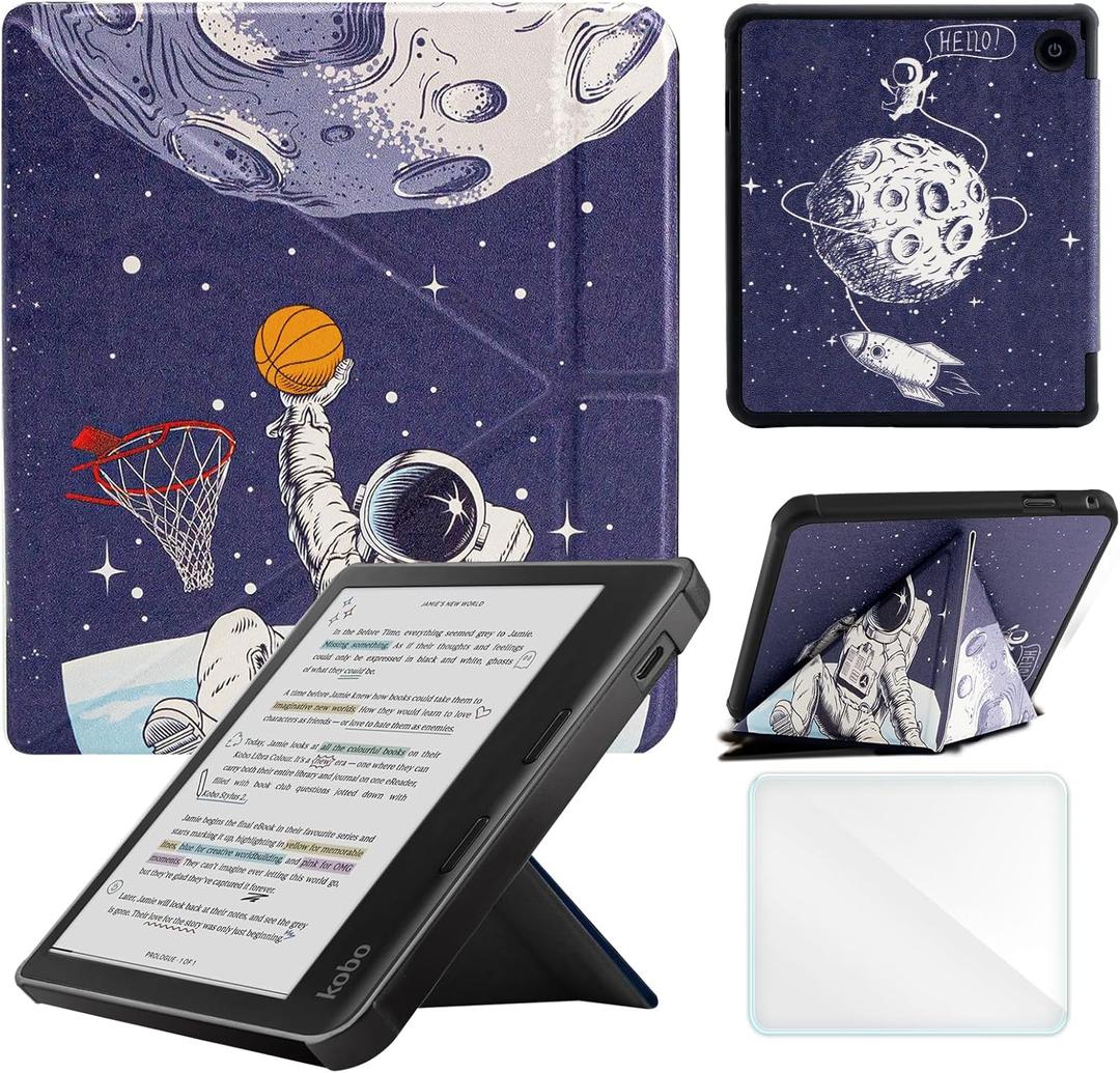 Case Compatible with Kobo Sage 8 Inch e-Reader (Model: N777 N778K, 2021 Release), Includes a Screen Protector - Premium PU Leather Cover with Auto Sleep/Wake