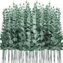 Canlierr 100 Pcs Eucalyptus Stems Faux Greenery Artificial Eucalyptus Leaves Decor Greenery Stems Branch for Wedding Centerpiece Flower Bouquet Farmhouse Home (Dark Green)