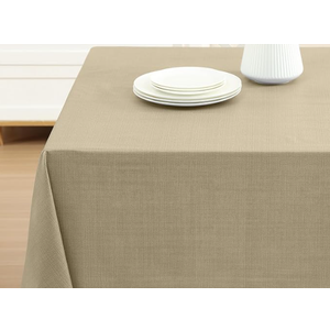 Lintex Home Collection Vinyl Rectangle Tablecloth 52x70 inch, Taupe