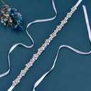HONGMEI Wedding Belt for Bride, Thin Crystal Rhinestone Bridal Belt, Adjustable Waist Cincher for Women Dress (25-40 Inch)