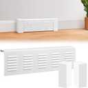 2 Ft Baseboard Heater Cover with Left and Right End Caps White Baseboard Radiator Covers for Bathroom Hydronic System