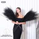 8 Pcs 45 inch Tall Faux Pampas Grass Decor, Large Artificial Black Pompous Grass Bulk, Long Fake Pompas for Floor Vase Filler, Wedding, Baby Shower, Home and Boho Decor (Black)