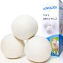 Wool Dryer Balls, 3 Count XL Dryer Lint Balls, Reusable Premium Natural Fabric Softener, Efficiently Add Essential Oils Instead of Dryer Sheets, Laundry Room Organization Essentials (Extra Large)