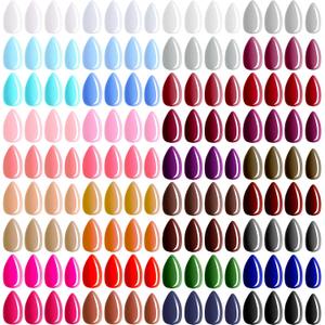 Maitys Almond Press on Nails 36 Colors 864 Pcs Press on Nails, Glossy Full Cover Fake Nails Colorful Artificial Nails for Women Girls Nail Salon Decorations
