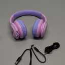 Bluetooth Kids Headphones Fit for Aged 3-21, Colorful LED Lights Comfort Wireless Headphones with Microphone 94dB Volume Limited for School/iPad/PC/TV/Cellphones, Wired & TF Card Mode, Pink