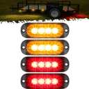 Partsam 4Pcs 3.4 inch Aluminum Housing Red/Amber LED Clearance Side Marker Lights, Surface Mount Marker Lights of Trailer Pickup Truck Tractor RV Motorcycle Golf Cart, IP67 Waterproof(2Red +2 Amber)