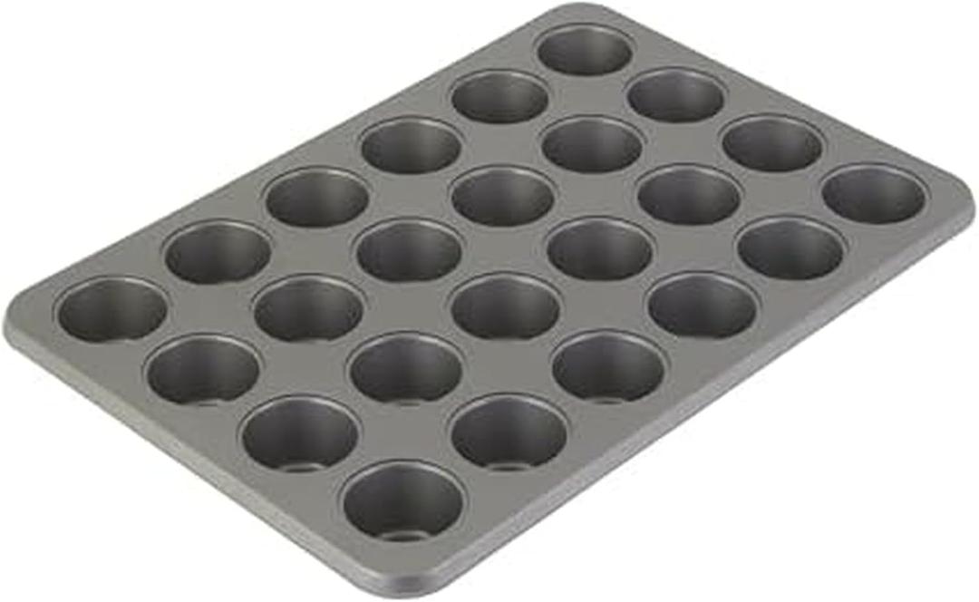KitchenAid 24-Cup Nonstick Aluminized Steel Mini Muffin Pan, Contour Silver