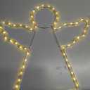 DBFAIRY 19" Angel Lights Outdoor LED Christmas Hanging Lights Waterproof Large Xmas Angel Lights Mains Powered Timer Built in, Christmas Window Decoration Lights (Warm White)