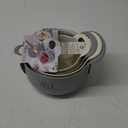 Rae Dunn Non-Slip Mixing Bowls - 4 Piece Nesting Plastic Mixing Bowl Set with Pour Spouts and Handles-Measurement Markings (Grey) (Gray)