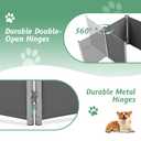RANTILA 4 Panel Indoor Foldable Dog Fence Freestanding Dog Gate for Stairs, Hallways, or Doorways for Small Dogs- 68 X 24 Inch, Grey, Need Assembly