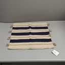 SARO LIFESTYLE Naviguer Collection Rope Appliqu Throw Pillow Cover, 18", Navy Blue
