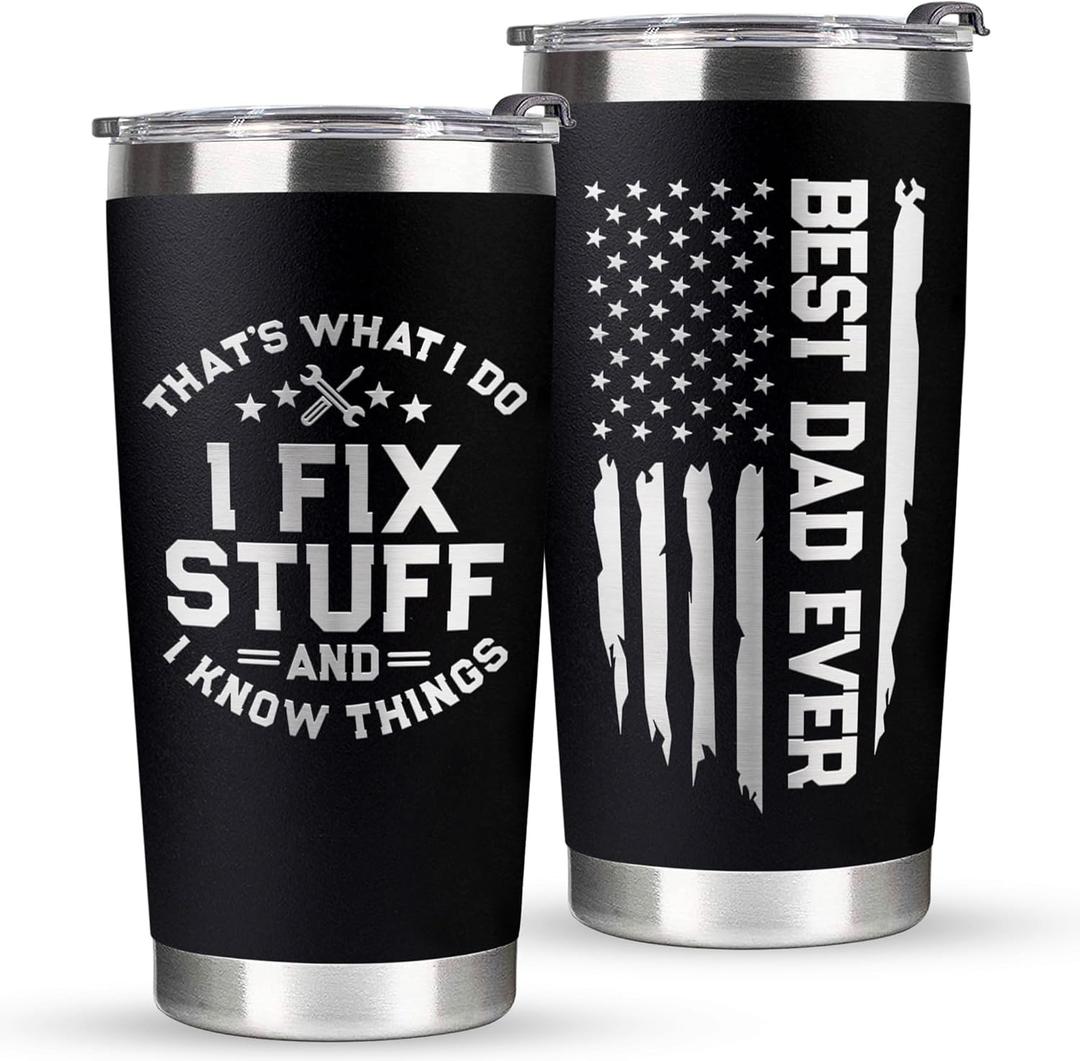 Christmas Gifts for Dad, Men - Gifts for Dad from Daughter, Son - Dads Birthday Gift Ideas, Happy Birthday gifts for Dads, Fathers - Best Dad Ever Gift, Best dad Tumbler, 20 Oz dad Cup
