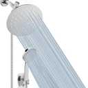 NearMoon Shower Head with Hose, High-Pressure Stainless Steel 8'' Rain Shower and 5 Settings Handheld Shower Spray Combo with Push Button Flow Control for Easy Operation (Chrome)