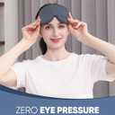 MZOO Luxury Sleep Eye Mask for Side Sleeper Men Women, Zero Eye Pressure 3D Sleeping Mask, Light Blocking Patented Design Night Blindfold, Soft Eye Shade Cover for Travel, Grey