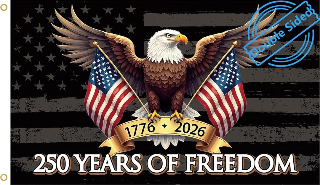 250th Anniversary American Flag 3x5 Ft Double-Sided, 1776-2026 USA 250 Years of Freedom Flag, Patriotic Eagle Design, 100% Polyester Indoor Outdoor All-Weather Banner