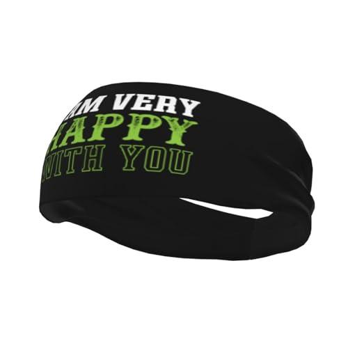 I Am Very Happy with You Headbands for Women Men Breathable Sports Headband Outdoor Interior Sports Wicking Hair Ties Leisure Hair Bands