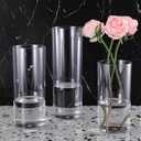 3 Pcs Acrylic Clear Cylinder Vase Set for Plants Bouquet