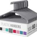 Clothes Hangers Plastic 60 Pack - Grey Plastic Hangers - Makes The Perfect Coat Hanger and General Space Saving Clothes Hangers for Closet - Percheros Ganchos para Colgar Ropa Hangars
 30 Pack
