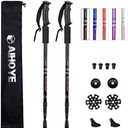 Aihoye Hiking Trekking Poles, 2 Pack Collapsible, Lightweight, Anti Shock, Walking Sticks, Adjustable Hiking Pole for Men and Women