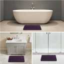 Plum Bathroom Rugs 17"x24" - Plush Chenille Non-Slip Bath Mat - Absorbent, Washable, Soft and Thick Decor for Shower, Sink, Kitchen, Tub, Home Accessories