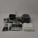 LIYH 350 Pcs Black and Silver Plastic Plates, Silver Plastic Dinnerware Set, Disposable Silverware, Black Plates with Napkins, Halloween Plate Happy New Year Supplies for 50 Guests