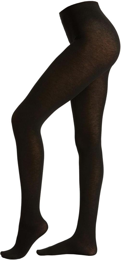 CALZEDONIA Woman's Cashmere and Modal Tights (Medium, Black - Black)