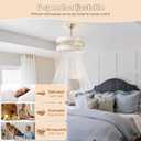 20" Gold Fandelier Ceiling Fan with Lights, Mid Century Gold Caged Ceiling Fans with Lights and Remote, Crystal with 6 Speeds for Bedroom, Living Room, Kitchen