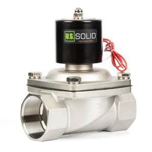 U.S. Solid Stainless Steel Solenoid Valve 2" 24V DC Normally Closed