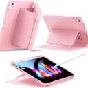 ESR for iPad Air 11 Inch Case M3/M2 (2025/2024), iPad Air 5th/4th Gen (2022/2020), Vertical Stand Cover, Multi Stand Angles, Ultra-Stable Case with Pencil Holder, Flip Series, Pink