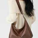 Purses for Women Slouchy Shoulder Bag Hobo Bag Soft Vegan Leather Adjustable Wide Strap Crossbody Tote Multi Pocket Handbags