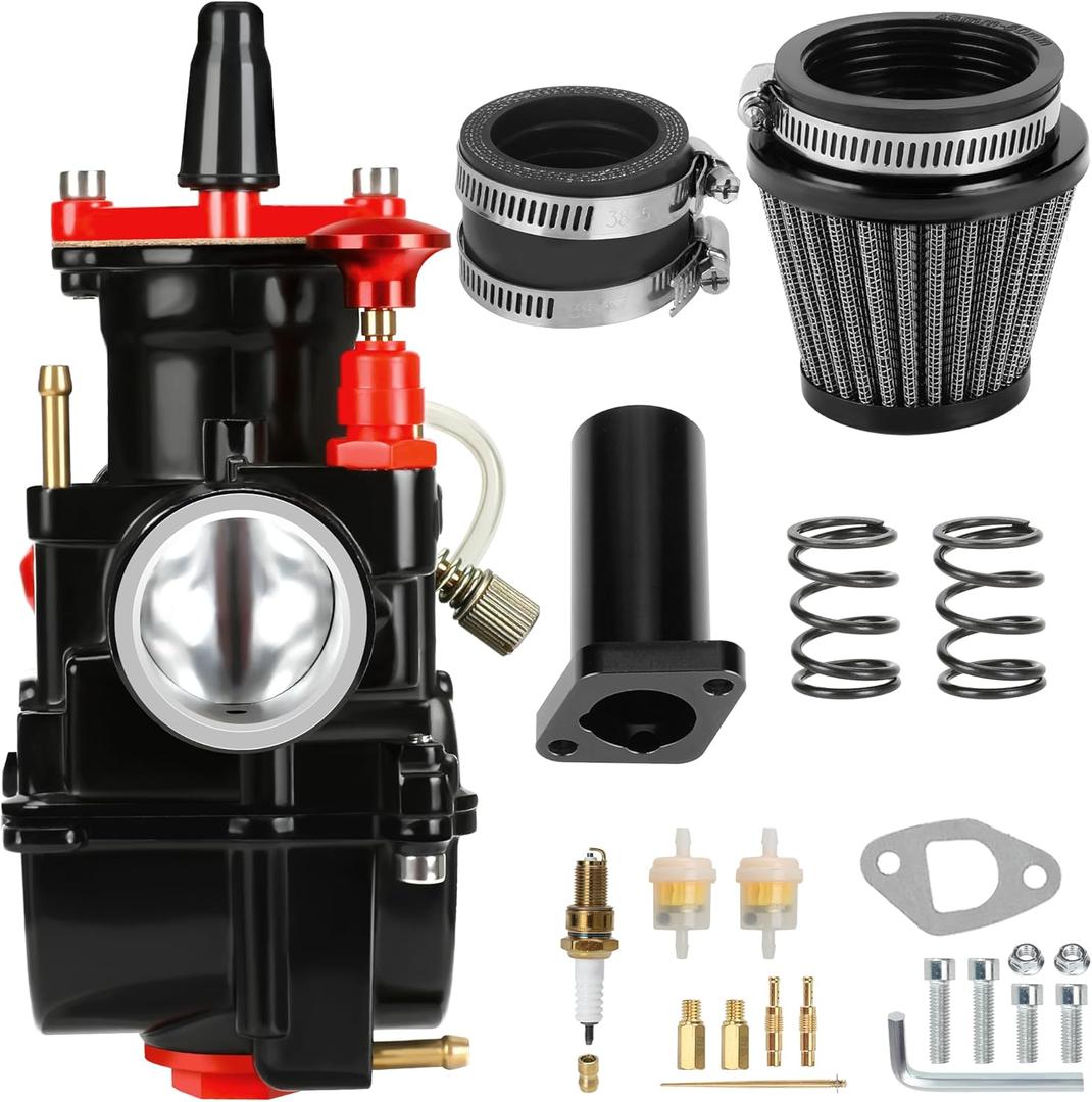 PWK 28mm Carburetor Carb Kit Replacement for Predator 212 224 196cc Coleman CT200U-EX CT200U BT200X Mini Bike Baja Warrior MB200 KT196 GX160 6.5hp Engine Powersports Parts (black)