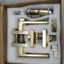 goldenwarm Exterior Door Lock Set Gold Front Door Lock Set, Heavy Duty Zinc-alloyed Front Door Handle and Deadbolt Set (1 Pack)