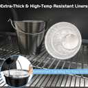 Grease Bucket for Pit Boss 74400 Traeger Rec Tec Z Grills Oklahoma Joe Grill Drip Bucket Louisiana Smoker Replacement Parts Metal Pail 13pcs Foil Liners Oil Catcher Container Pellet Accessories