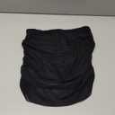 SherryDC Women's Ruched Mesh Bikini Swimsuit Bottoms High Waisted Sheer Short Swim Skirt (874-black) Small