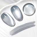 4 x JODSONE 16.5ml Cat Eye Gel Nail Polish Silver Glitter Magnetic Reflective Translucent Need U V Curing