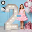 4FT Marquee Light Up Numbers 2,Party Decoration Large Marquee Light Up Letters with Weighted Water Bag,Pre-cut Foam Board Set Can Be Used for Birthdays,Weddings,Baby Anniversaries