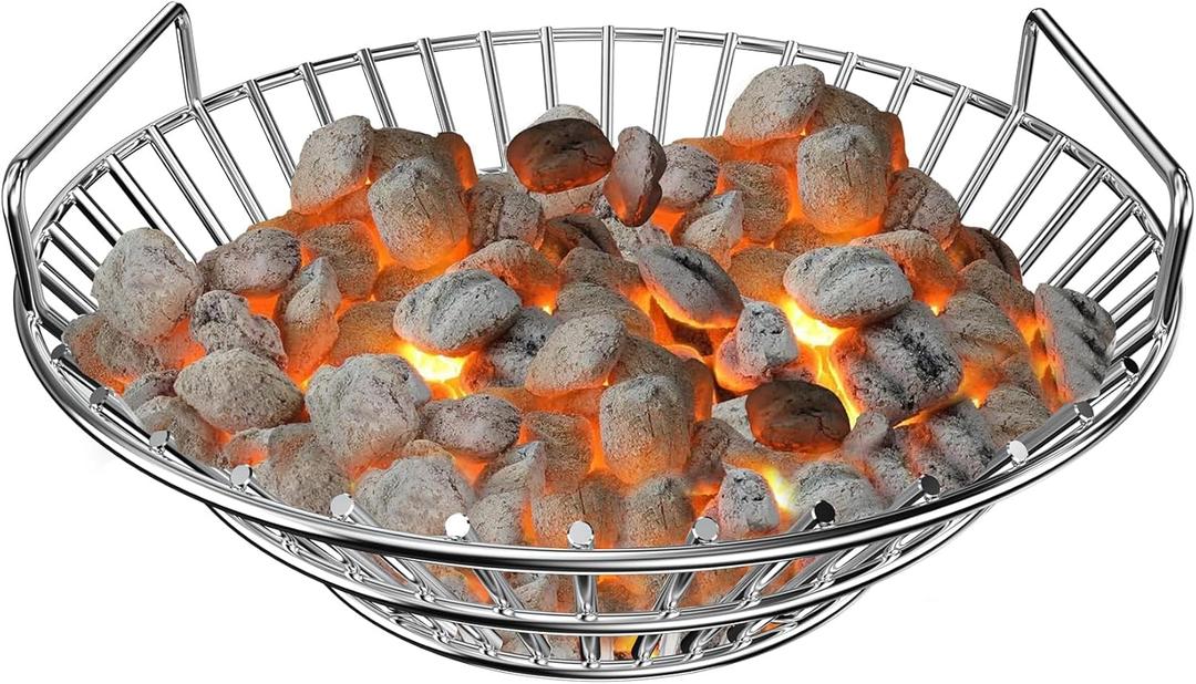 onlyfire Upgraded Stainless Steel Charcoal Ash Basket, Fits Large BGE, Kamado Joe Classic, Vision Classic B, Vision Pro S-Series & Similar Kamado Grills