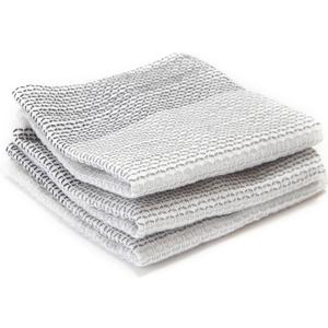 Full Circle Tidy 100% Organic Cotton Dish Cloths, Set of 3, Grayscale