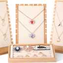 Henoyso 4 Pcs Necklace Display Stand Bamboo Jewelry Display Board Ring Organizer Holder Jewelry Storage Tray for Home Vendors