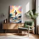 Jesus Walking On Water Wall Art Christian Prints Wall Decor Jesus Christian Canvas Painting Religious Spiritual Beliefs Prints Artwork for Church Bedroom Living Room Office Ready to Hang 16x24 Inch