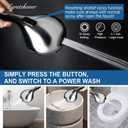 High Pressure Handheld Shower Head, 10-Setting Showerhead, 4.7Detachable Showerhead Set with 5ft Hose, Adjustable Bracket and Built-in Power Wash to Clean Tub, Tile & Pets - Polished Chrome