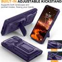 for Samsung Galaxy S26 Ultra Wallet Case with Card Holder & Kickstand & Full Camera Lens Cover, Military Grade Drop Shockproof Rugged Phone Case for S26 Ultra 6.9'', Purple