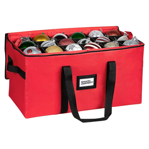 Christmas Ornament Storage Container,Box Stores Up to 54, Adjustable Dividers, Large Organizer Bin to Protect and Store Holiday Décor