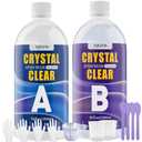 68OZ Crystal Clear Epoxy Resin Kit, Self Leveling, No Bubbles, Not Yellowing Epoxy Resin for Molding & Casting, Jewelry Making, DIY, Crafts, Countertops, River Tables, Wood Surfaces - 34OZ 2