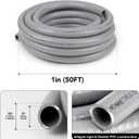 1 inch 50ft Liquid-Tight Conduit and Connector Kit,Flexible Non Metallic Liquid Tight Electrical Conduit Kit with 5 Straight and 3 90-Degree Connector Fittings,1in. Dia