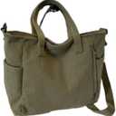 Women Messenger Bag Preppy Book Bag Nylon Shoulder Bag Commuter Handbag Women Travel Bag (green)