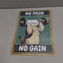 Metal Tin Sign Cat No Pain No Gain Gym Sign Vintage Metal Signs Retro Aluminum Tin Sign for Gym Door Home Bar Cafe Decor 8x12 Inch