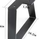 6 Inch Trapezoid Table Legs Black, DIY Furniture Metal Legs for Coffee Table, Bench Stool Cabinet Furniture Feet - Set of 2