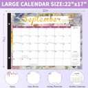 Gannyfer Desk Calendar 2026, Large 2026 Desk Calendar, 22" x 17" 18 Month Yearly Calendar 2025-2026, Thick Paper with Corner Protectors, 2026 Calendar for Home, School, or Office - Colorful Floral(6 Stickers)