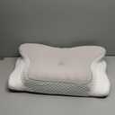 Cervical Neck Pillow for Pain Relief - Ergonomic Memory Foam Pillows for Sleeping, Cooling Side Sleeper Pillow for Neck Support, Contour Orthopedic Bed Pillow for Back Stomach Sleepers (Grey & White)